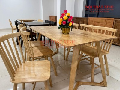 Bộ bàn ăn hiện đại Gỗ tự nhiên