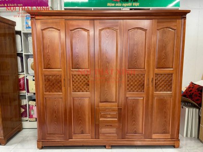 Tủ quần áo gỗ tự nhiên T7